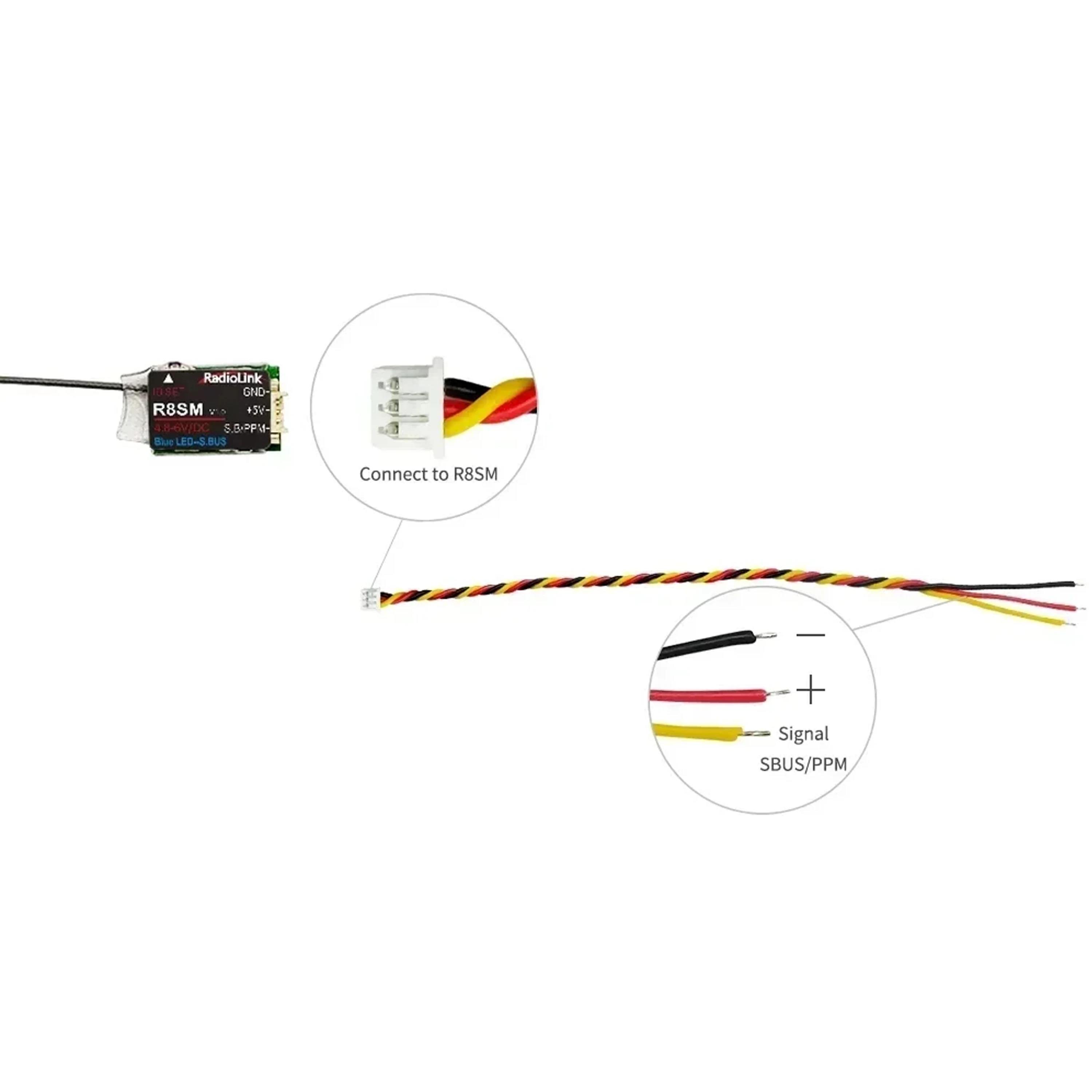 Receiver Sbus 8Ch - Radiolink R8SM 8-kanaals 2.4G mini-ontvanger ondersteunt